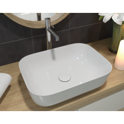 Επικαθήμενος Νιπτήρας Μπάνιου Πορσελάνης Soncera Sofia χωρίς Οπή 50x36.5cm 210000005 Λευκός